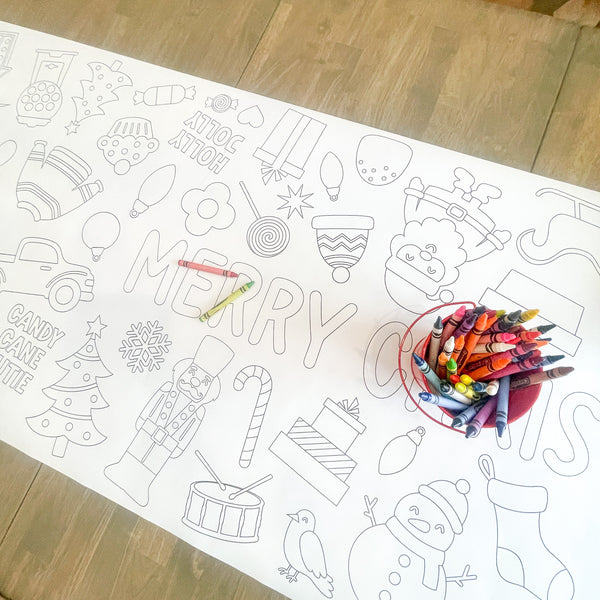 Cute Christmas Coloring Table Runner | Christmas – Partyinapinch