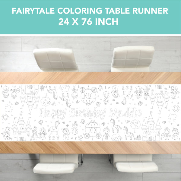 Fairytale Coloring Table Runner| Princess Party – Partyinapinch