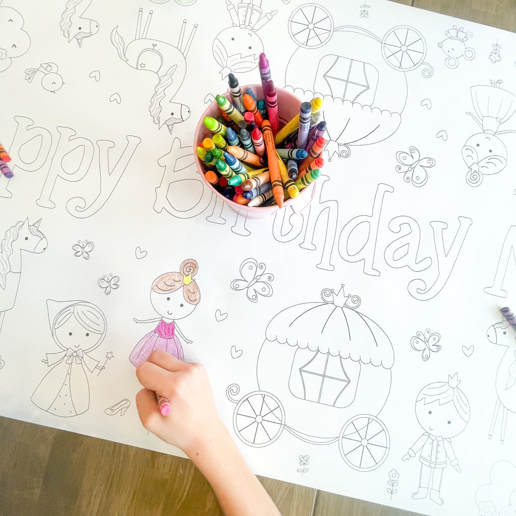 Fairytale Coloring Table Runner| Princess Party