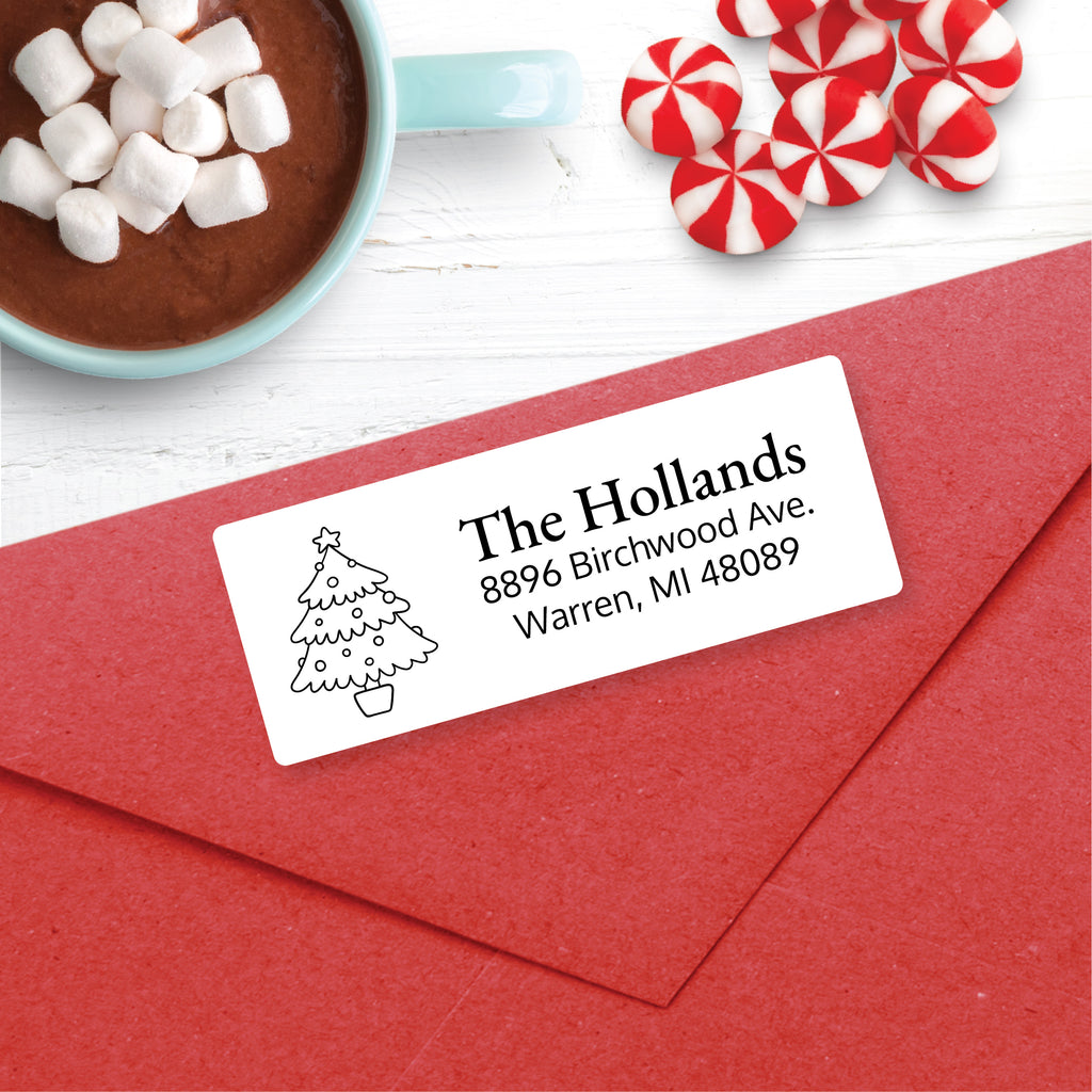 Christmas Address Labels, Christmas Tree, Personalized