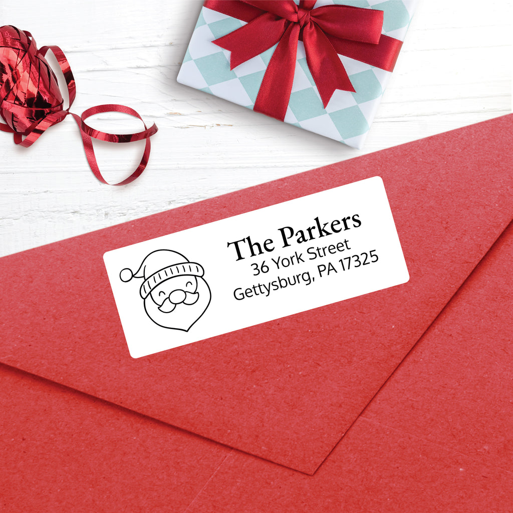 Christmas Address Labels, Happy Santa, Personalized