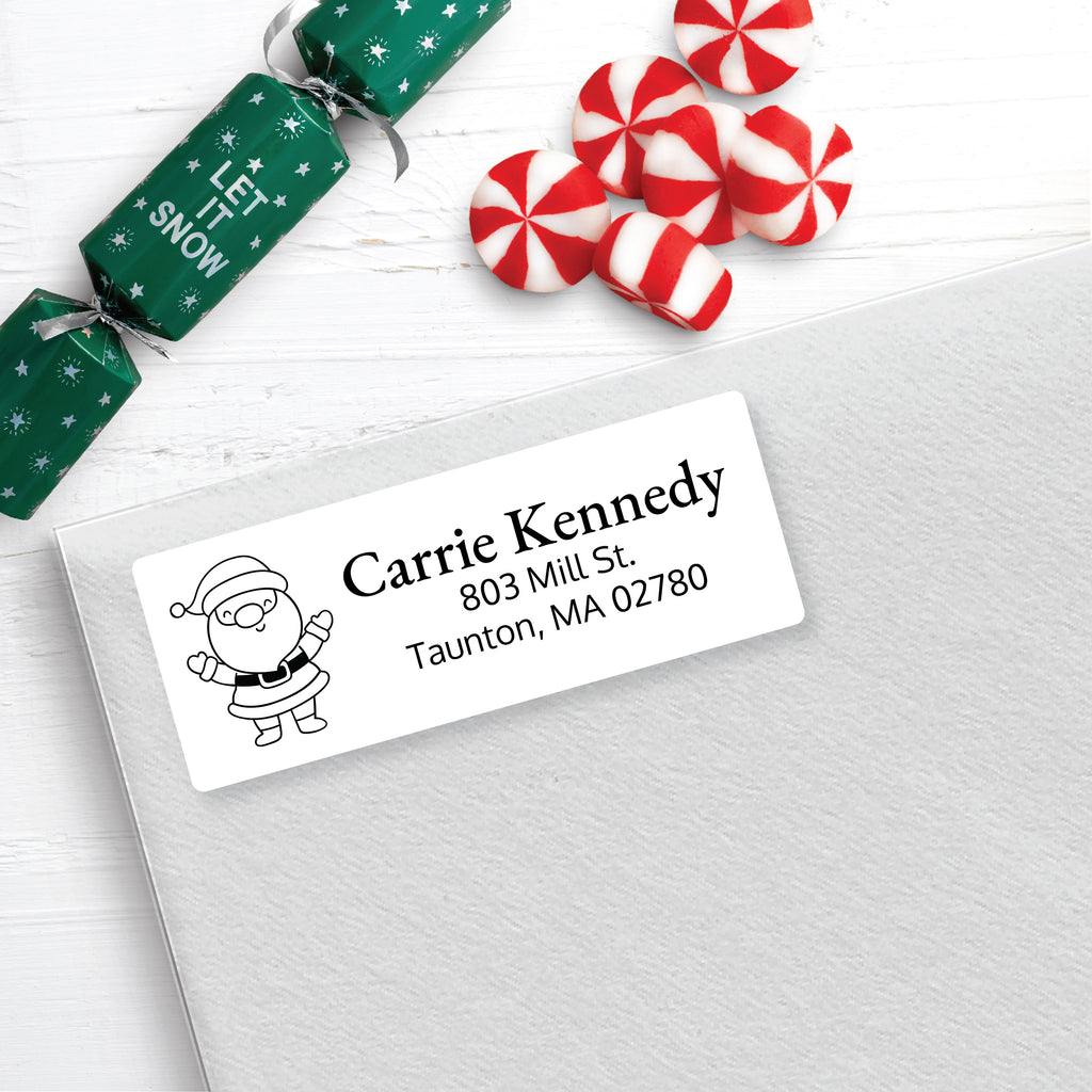 Christmas Address Labels, Huggable Santa, Personalized