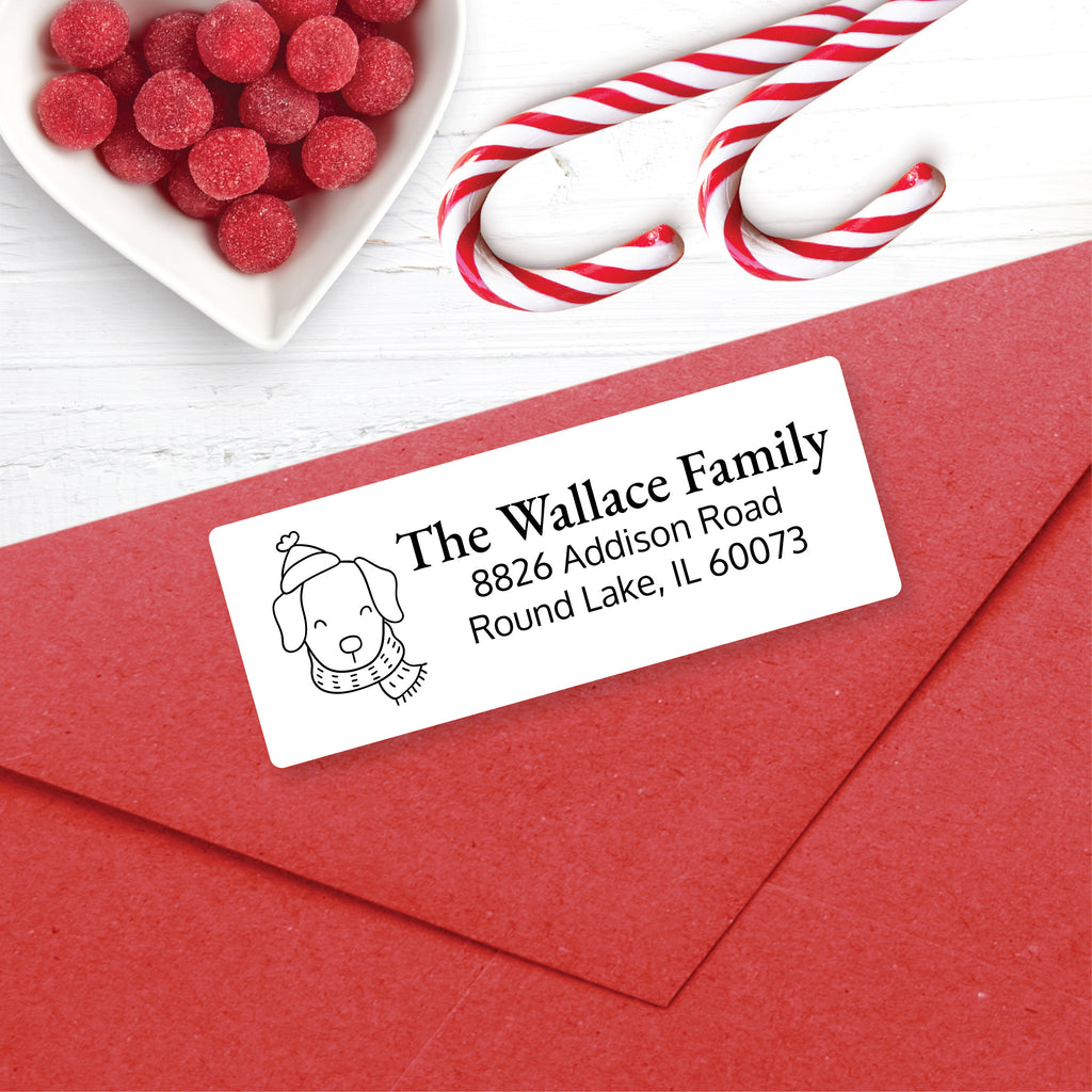 Christmas Address Labels, Happy Puppy, Personalized