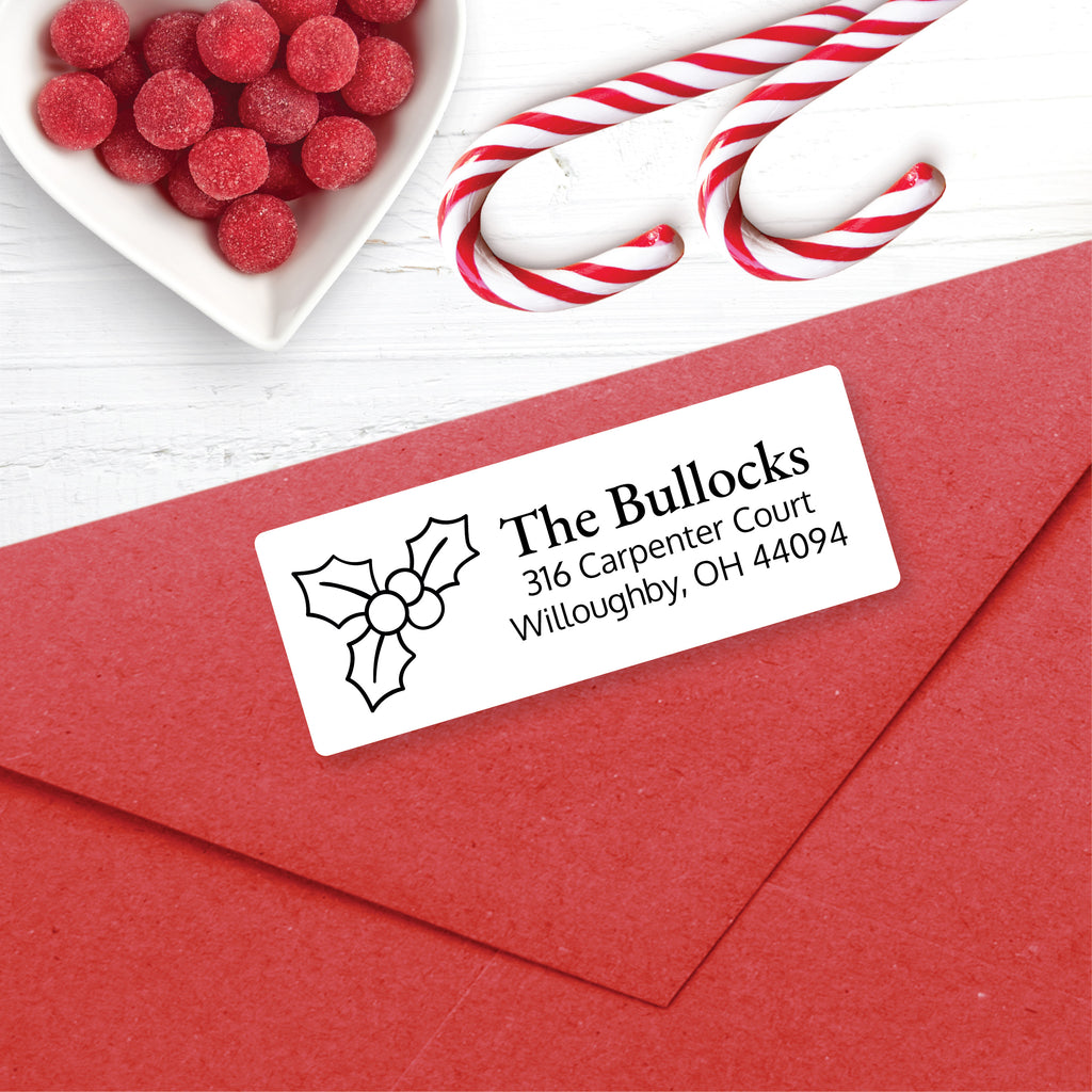 Christmas Address Labels, Christmas Berries, Personalized