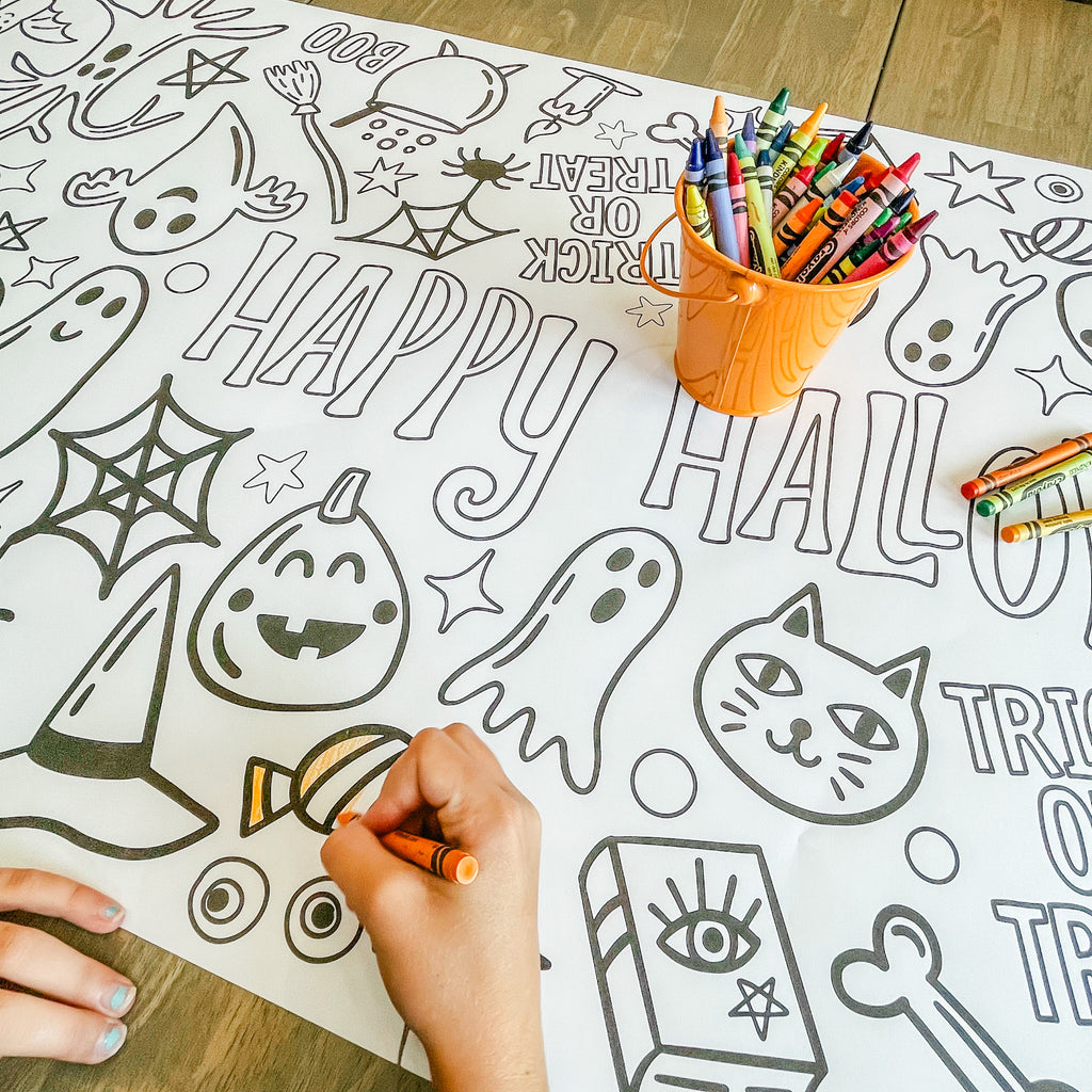 Halloween Party Coloring Table Runner | Halloween Party