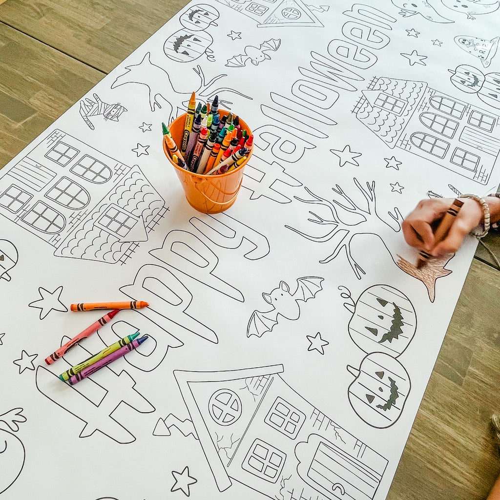 Haunted Halloween Coloring Table Runner | Halloween Party