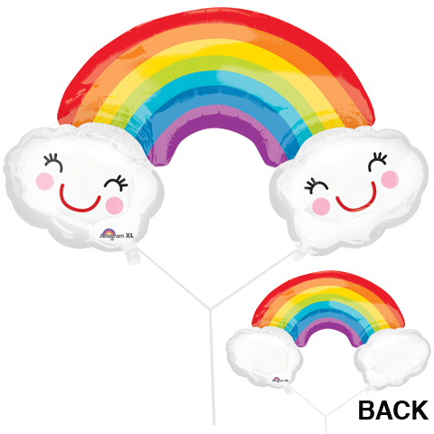 Rainbow Balloon, 37″ Rainbow and Clouds Balloon