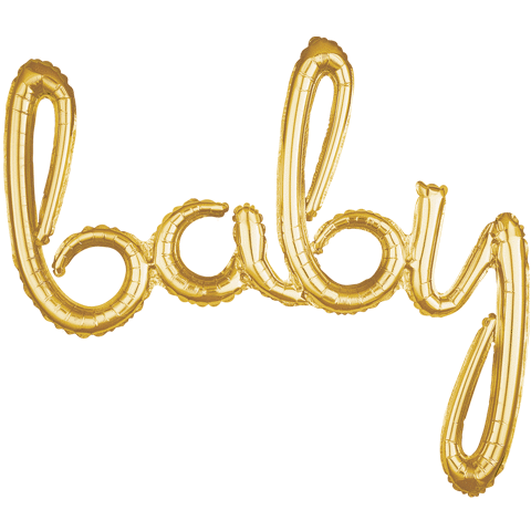 Baby Gold Script Phrase Balloon| Baby Shower