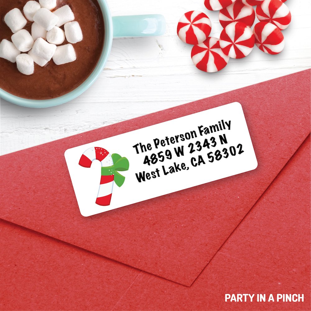 Christmas Candy Cane Address Labels| Personalized