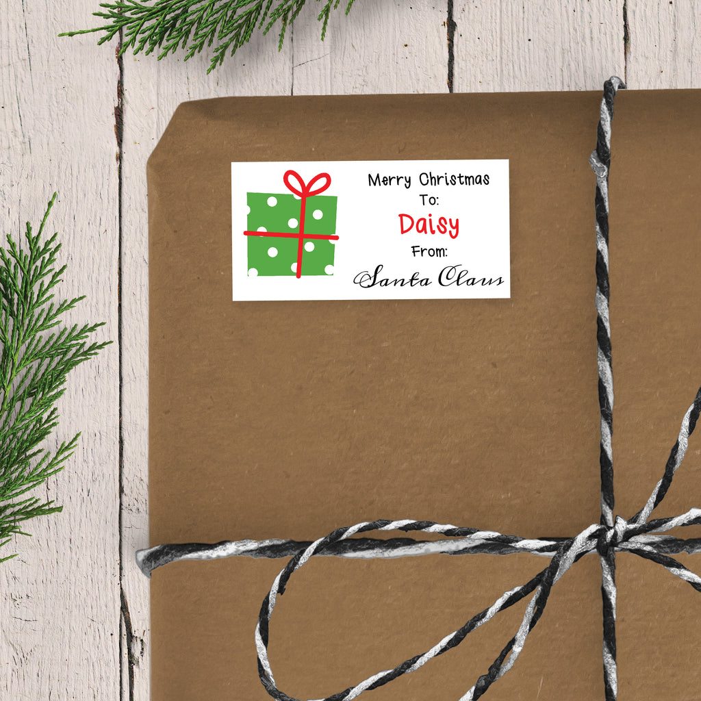 Holiday Present From Santa Claus - Personalized Christmas Gift Stickers
