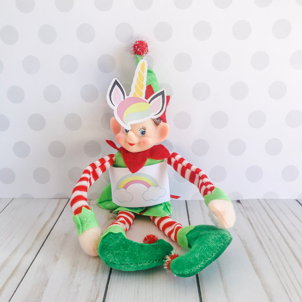 Christmas Elf Unicorn Kit, Elf Printable, Instant Download