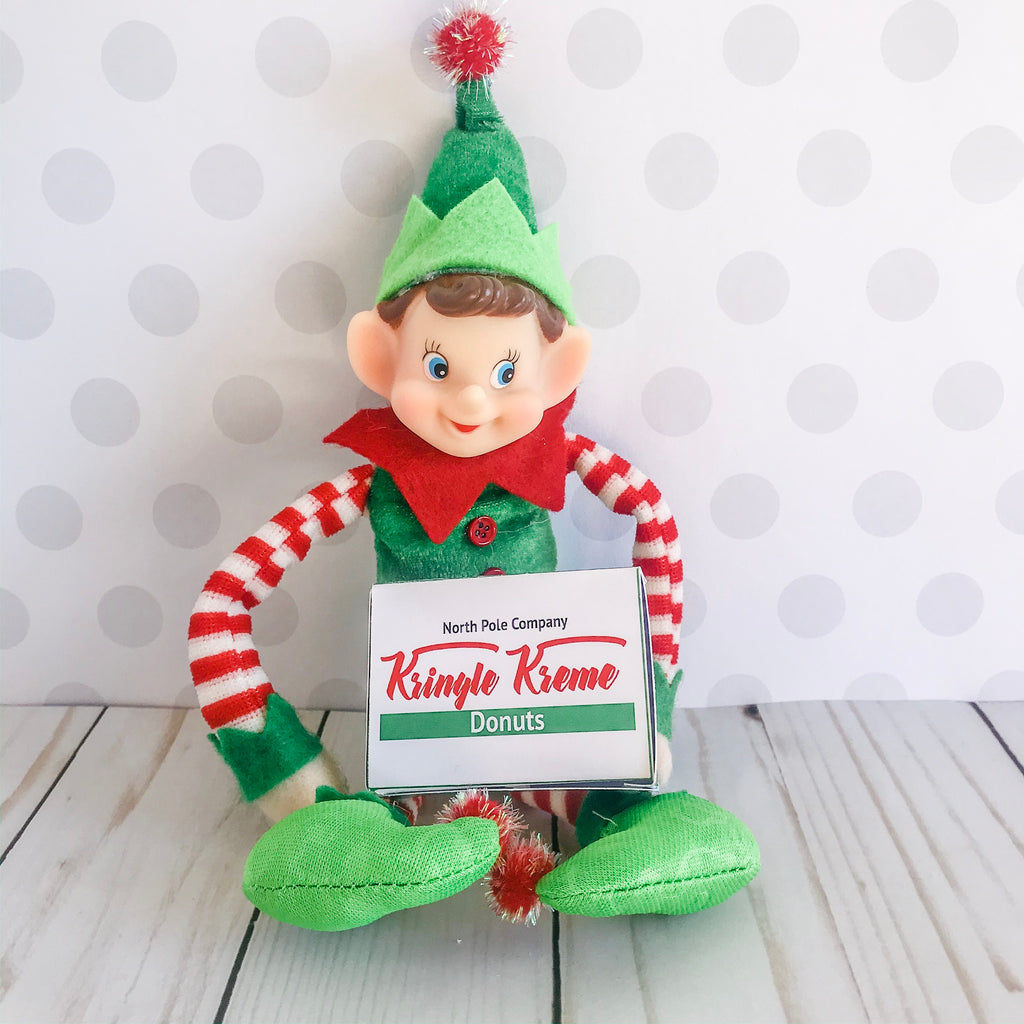Christmas Elf Donut Box Kit, Elf Printable, Instant Download