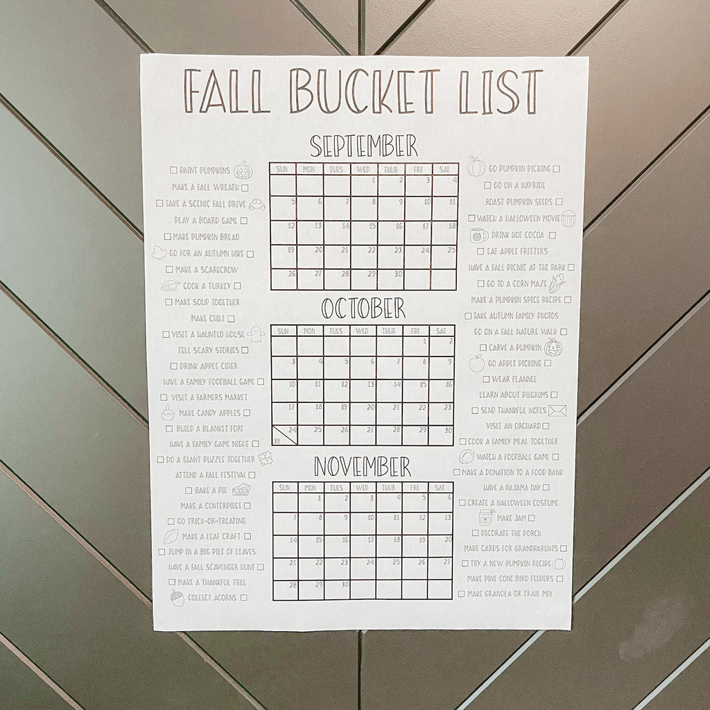 Fall Bucket List Poster| 2023