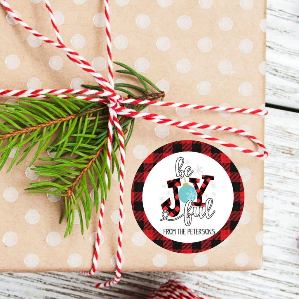 Christmas Be Joyful Favor Sticker Set 2.5"| Personalized