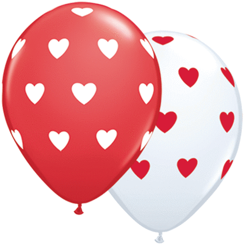 11" Big Hearts Red & White| Valentine's Day