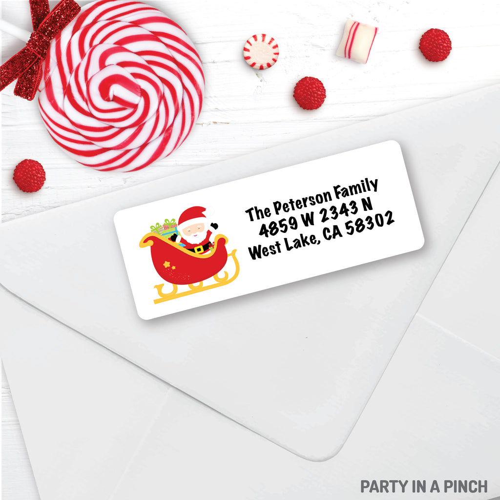 Christmas Santa Sleigh Address Labels| Personalized