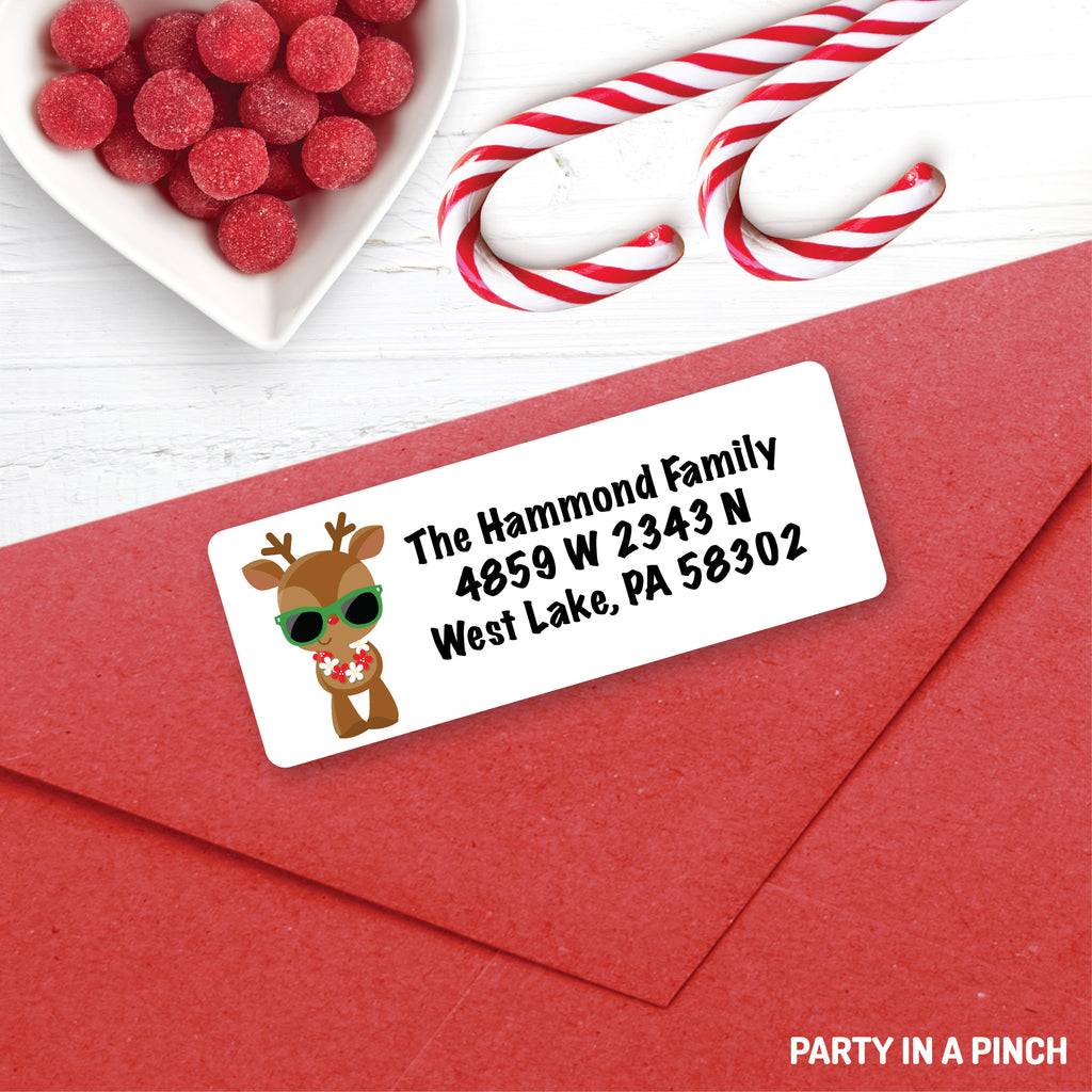 Christmas Reindeer Sunglasses Address Labels| Personalized