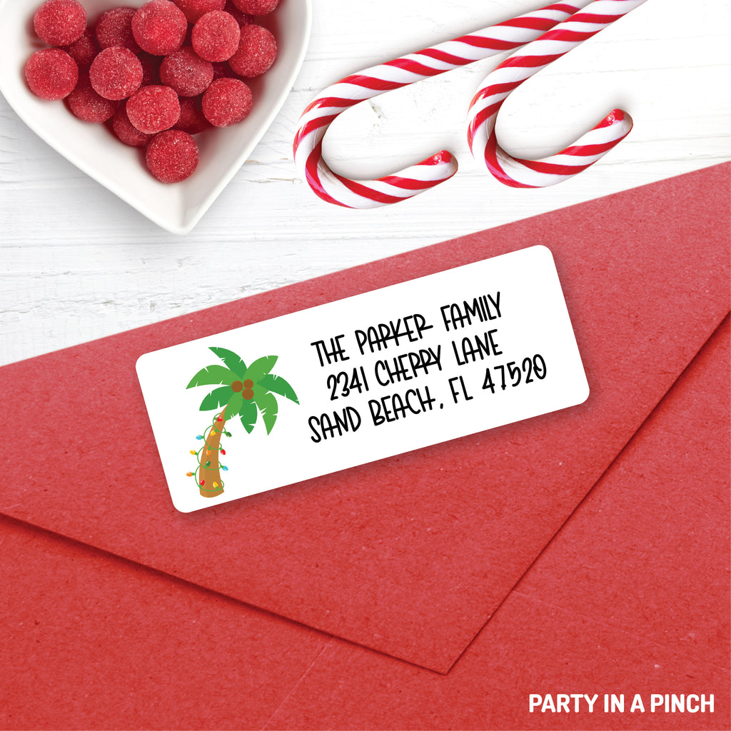 Christmas Palm Tree Address Labels| Personalized