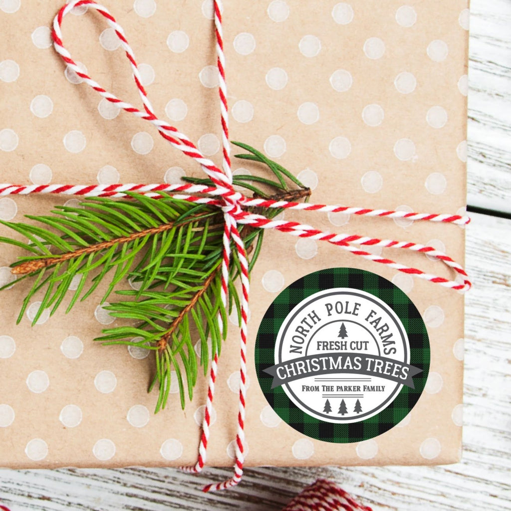Christmas North Pole  Favor Sticker Set 2.5"| Personalized