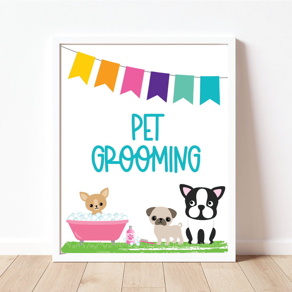 Pet Grooming Sign| Puppy Party| Instant Download