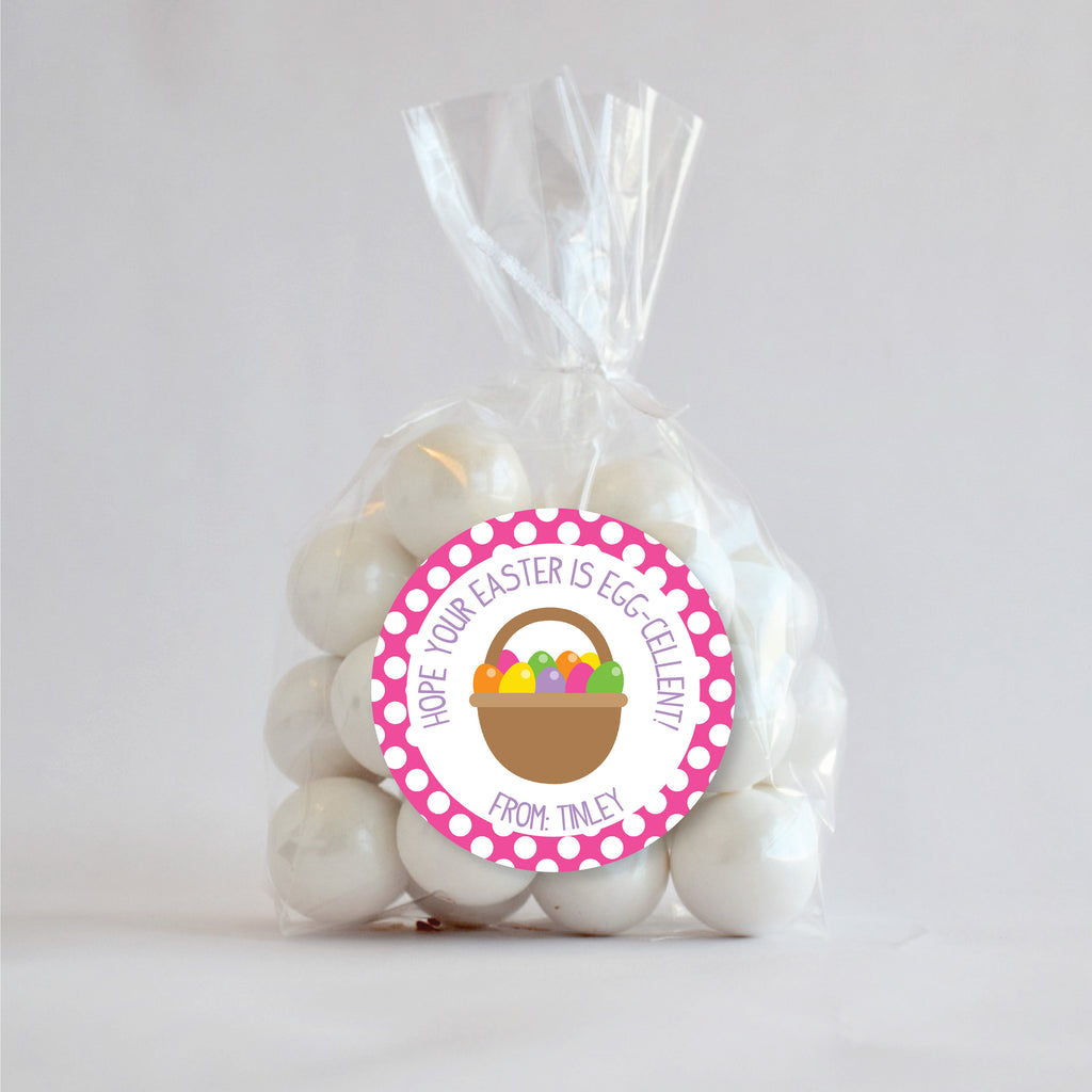 Easter Basket Egg-cellent Favor Sticker Set 2.5"| Personalized