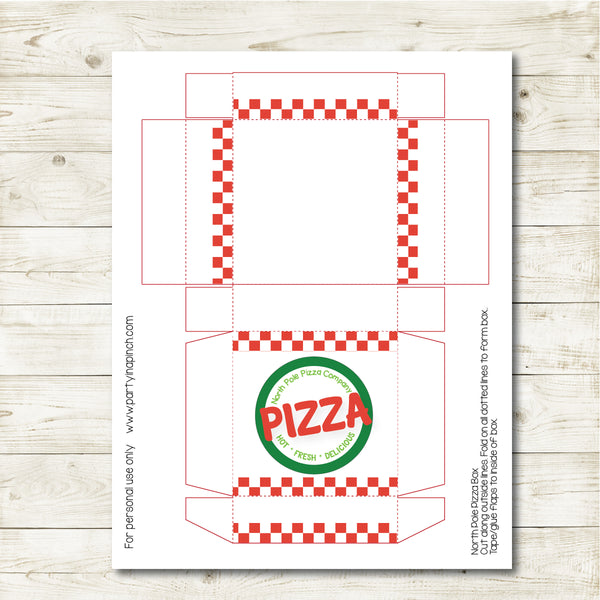 DIY Printable Mini Pizza box 
