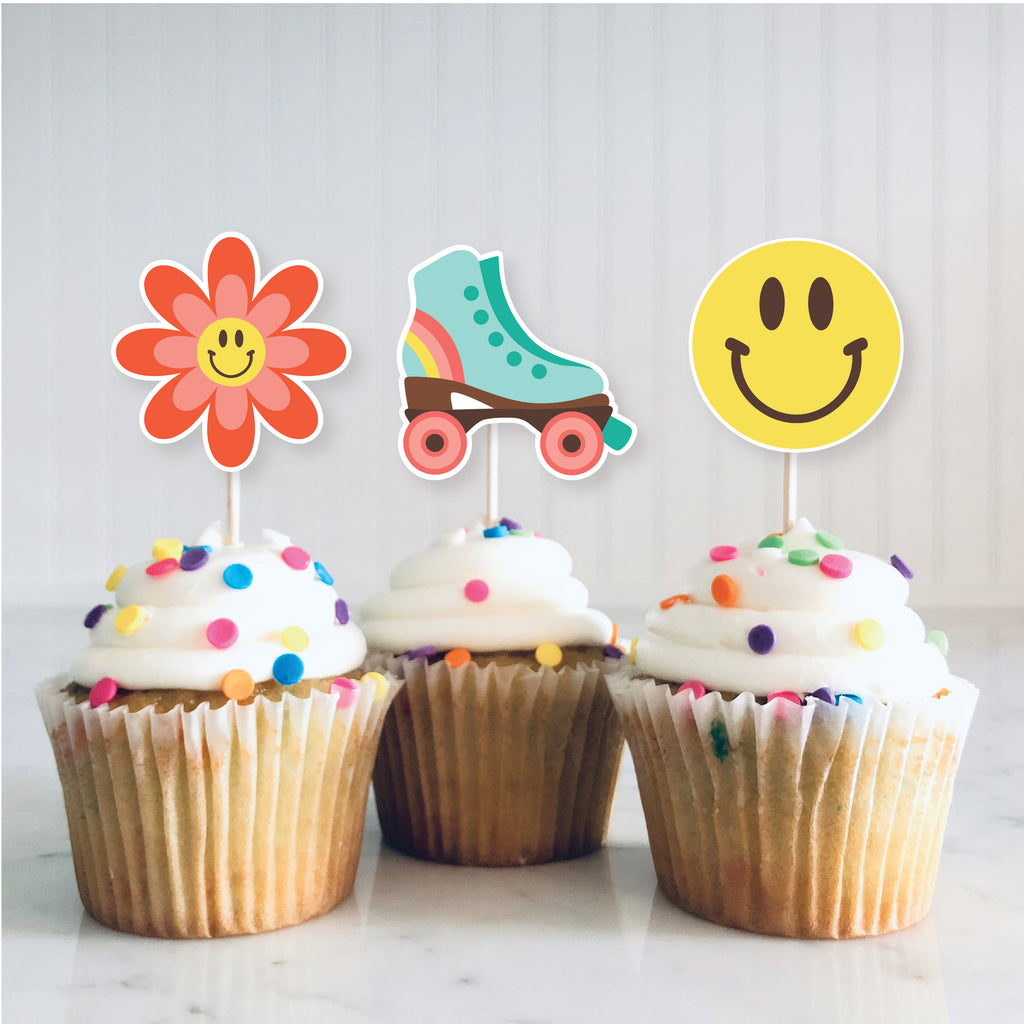 Groovy Cupcake Toppers| Groovy Party| Instant Download