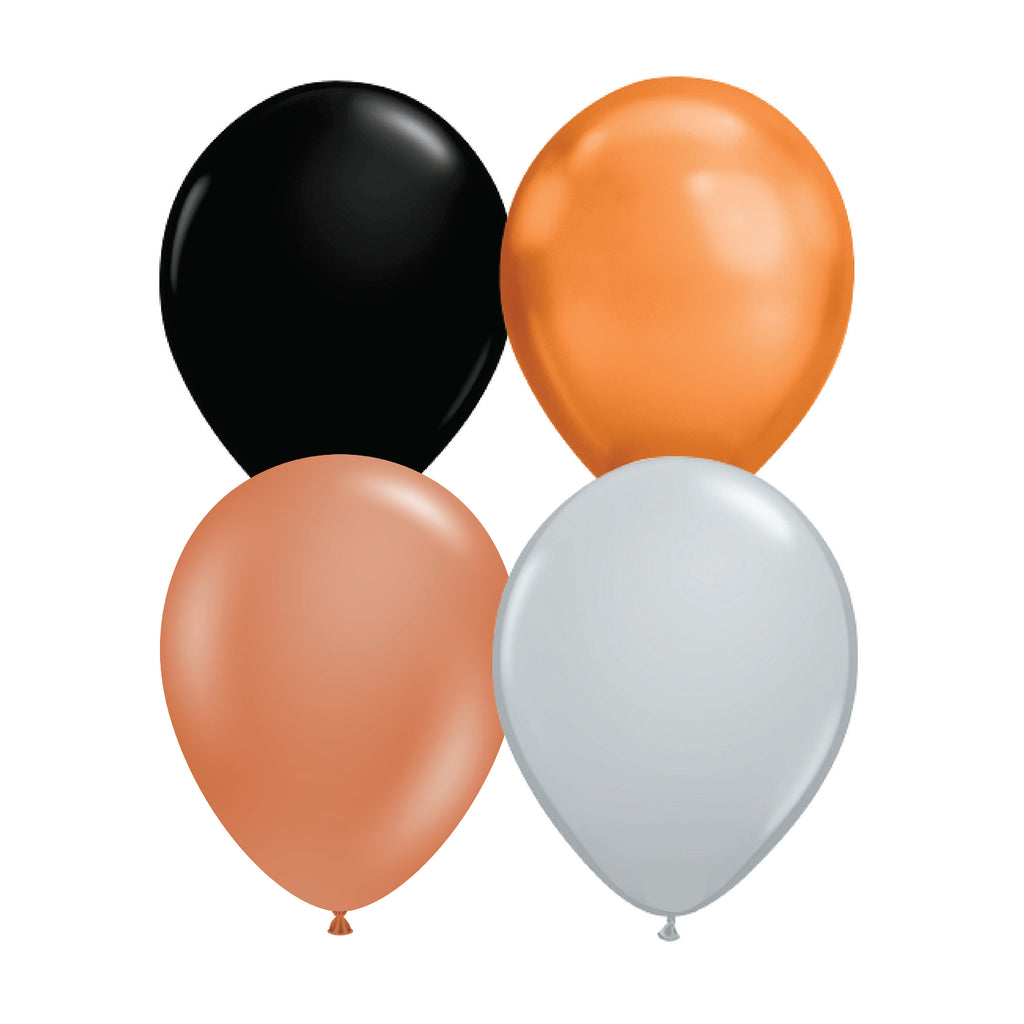 Halloween Balloon Garland| Burnt Orange, Black, Gray and Chrome Copper