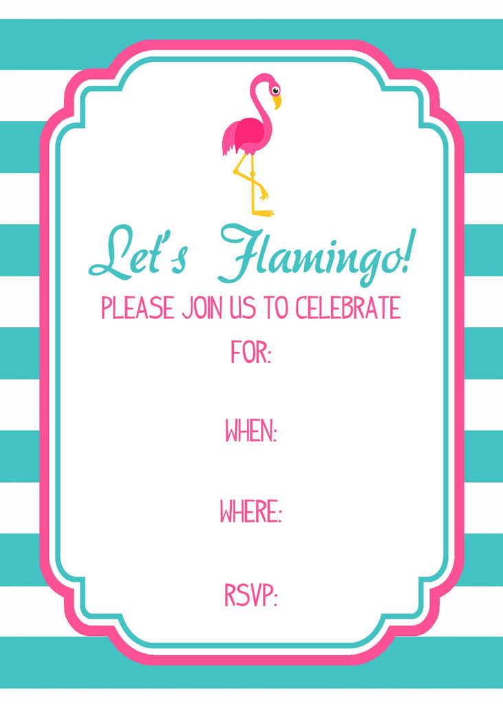 Let's Flamingo Party Fill-in  Invitation, Flamingo Invite, Flamingo Party,Personalized, Printable,Digital