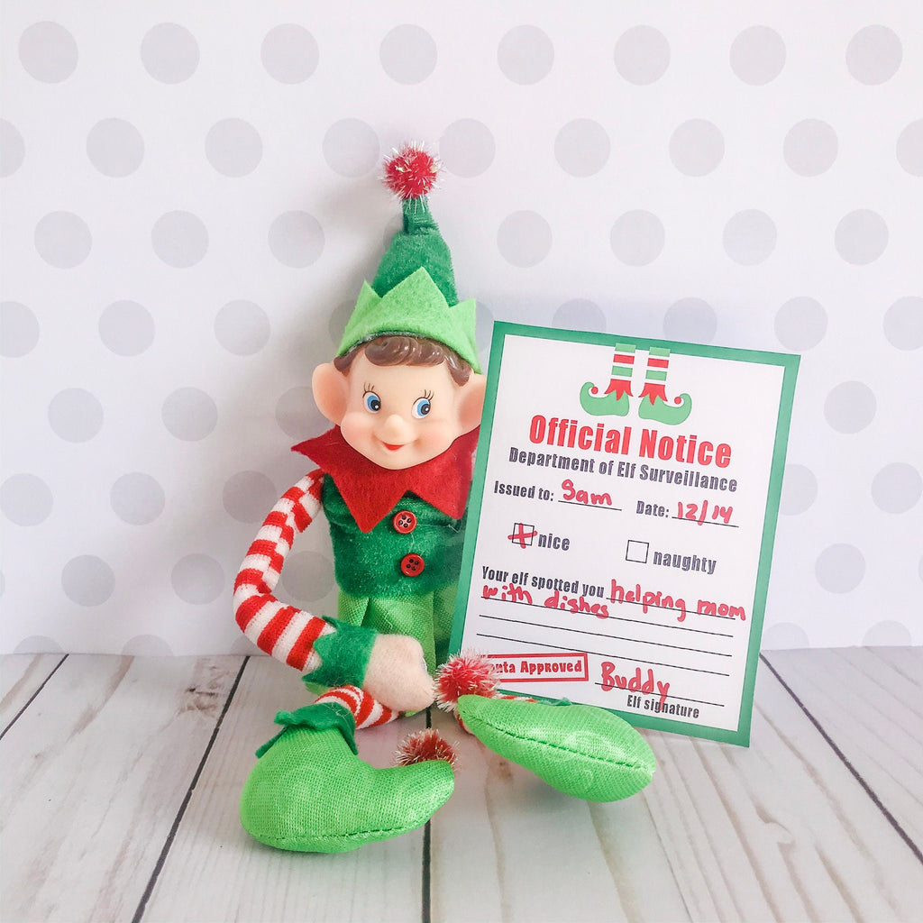 Christmas Elf Official Notice, Elf Prop, Instant Download, Christmas Elf Costume, Christmas Elf Kit, Holiday Elf Kit,Elf Accessories