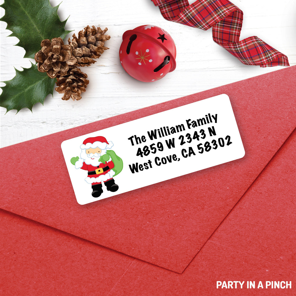 CHRISTMAS Address Labels, Santa, Christmas return address labels, Christmas address stickers, Holiday stickers, Personalized
