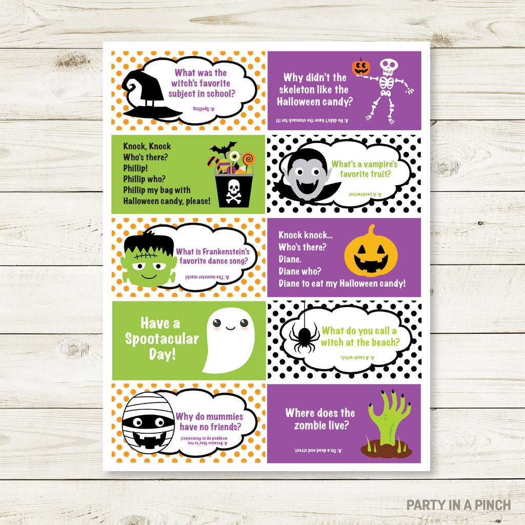 Halloween Lunchbox Stickers| Lunch Notes