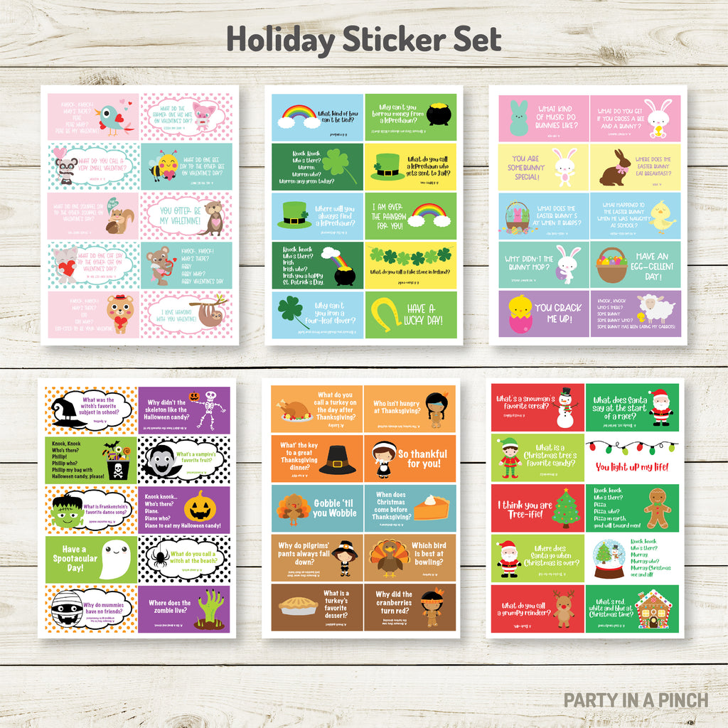 Holiday Lunchbox Sticker Pack| Lunch Notes| Set of 6