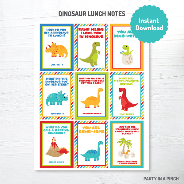 Dinosaur Lunch Box Notes Instant Download – Partyinapinch