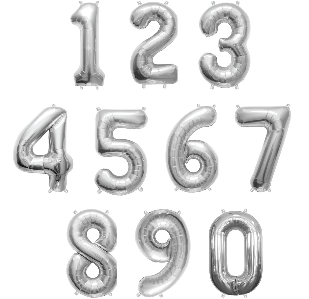 16" SIlVER FOIL NUMBER BALLOON