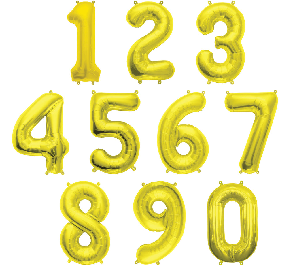 16" GOLD FOIL NUMBER BALLOON