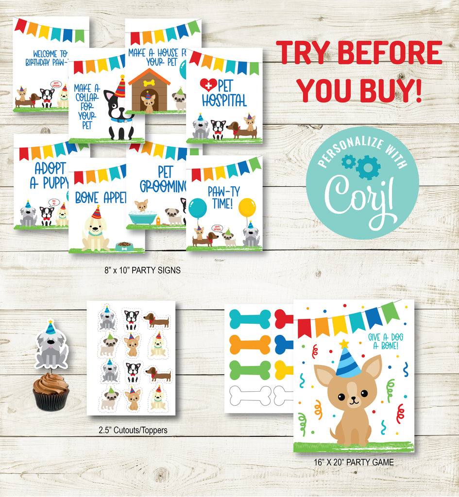 Puppy Party pack| Puppy Party| Editable