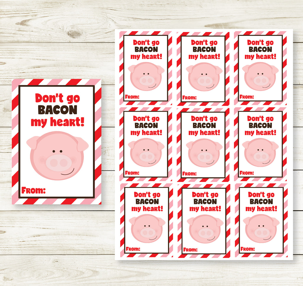 PIG VALENTINE'S DAY PRINTABLE CARDS