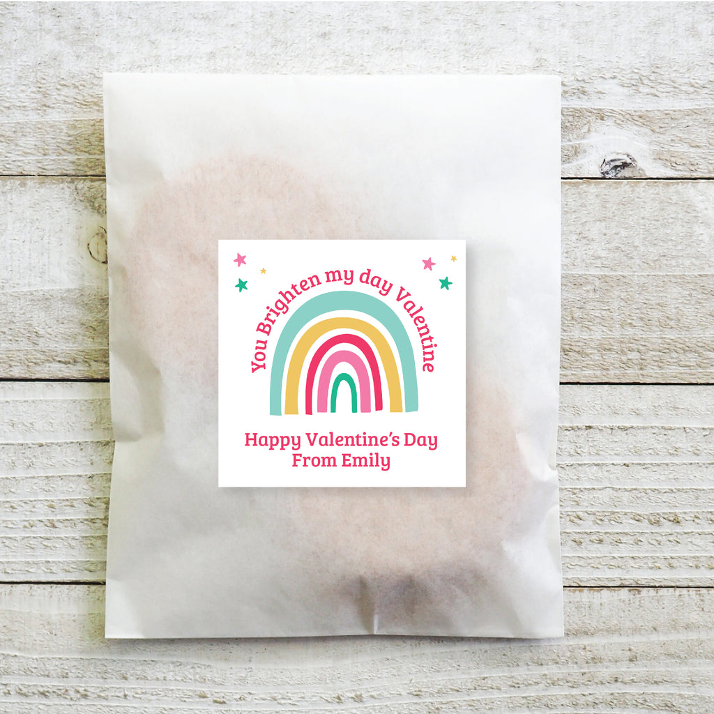 You Brighten My Day  - Rainbow Valentine's Day Sticker Set 2.5"| Personalized