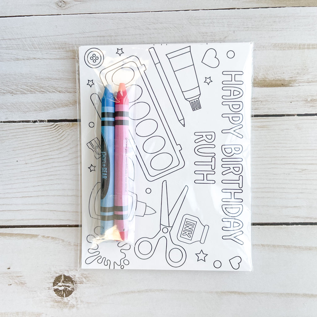 Personalized Art Coloring Favor Kit