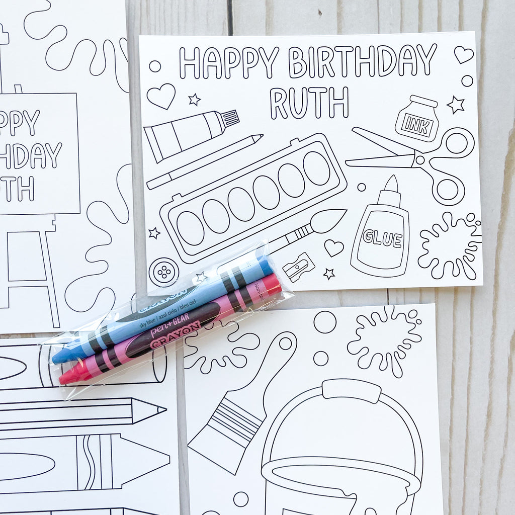 Personalized Art Coloring Favor Kit