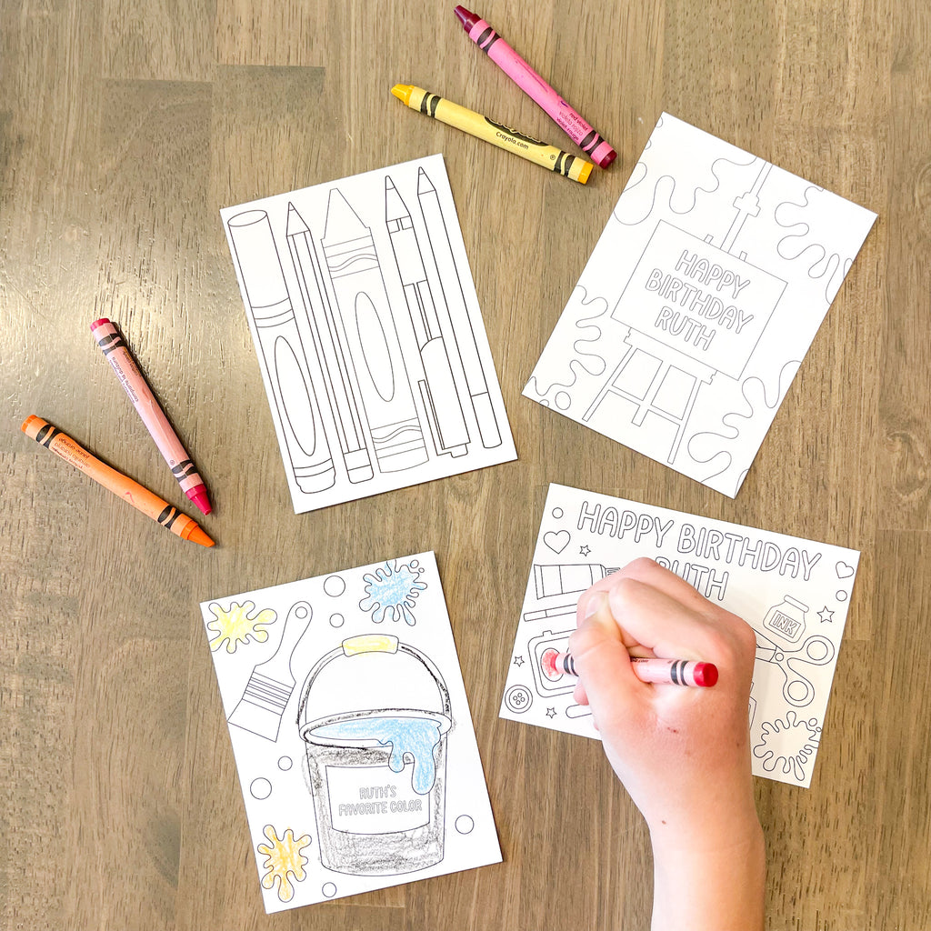 Personalized Art Coloring Favor Kit