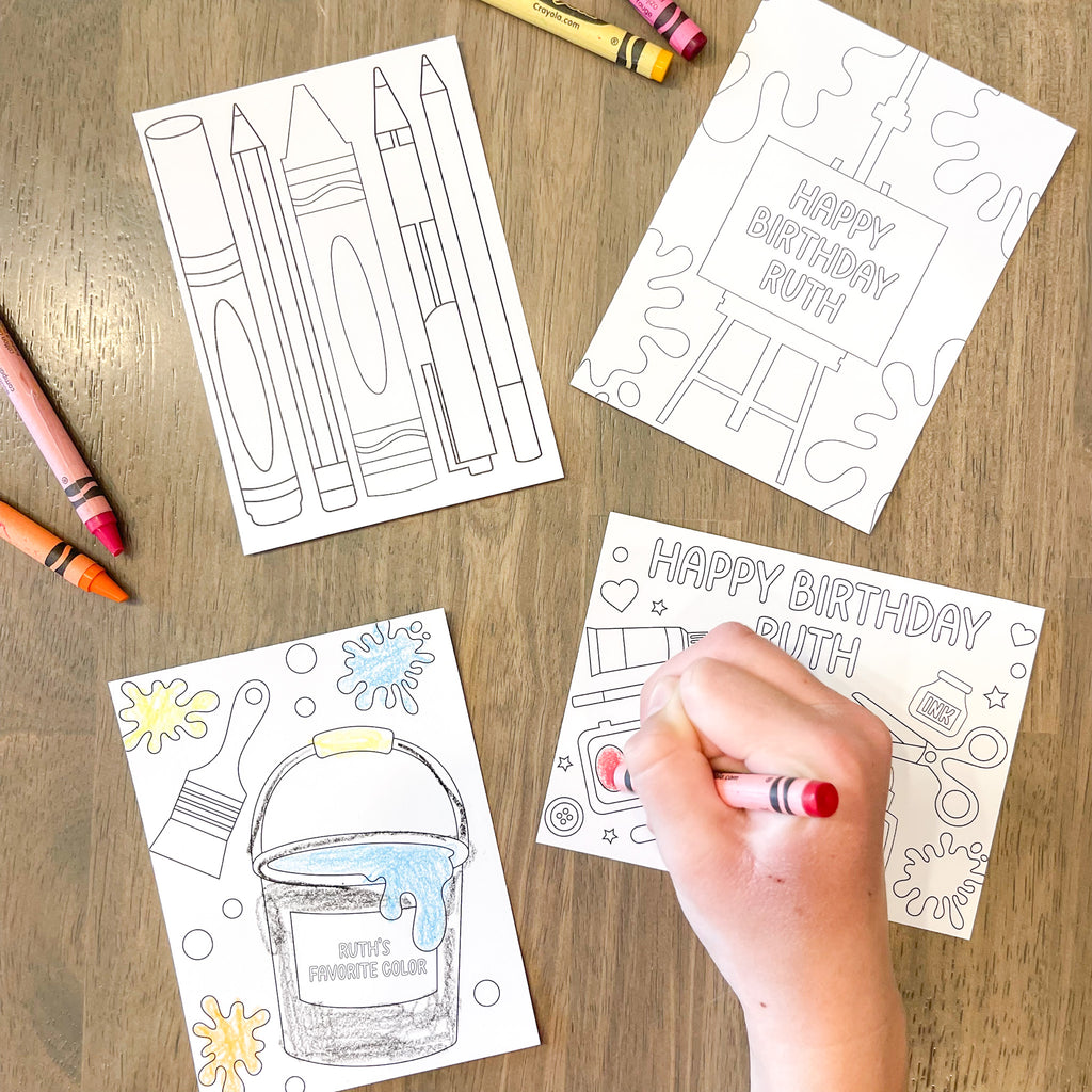 Personalized Art Coloring Favor Kit