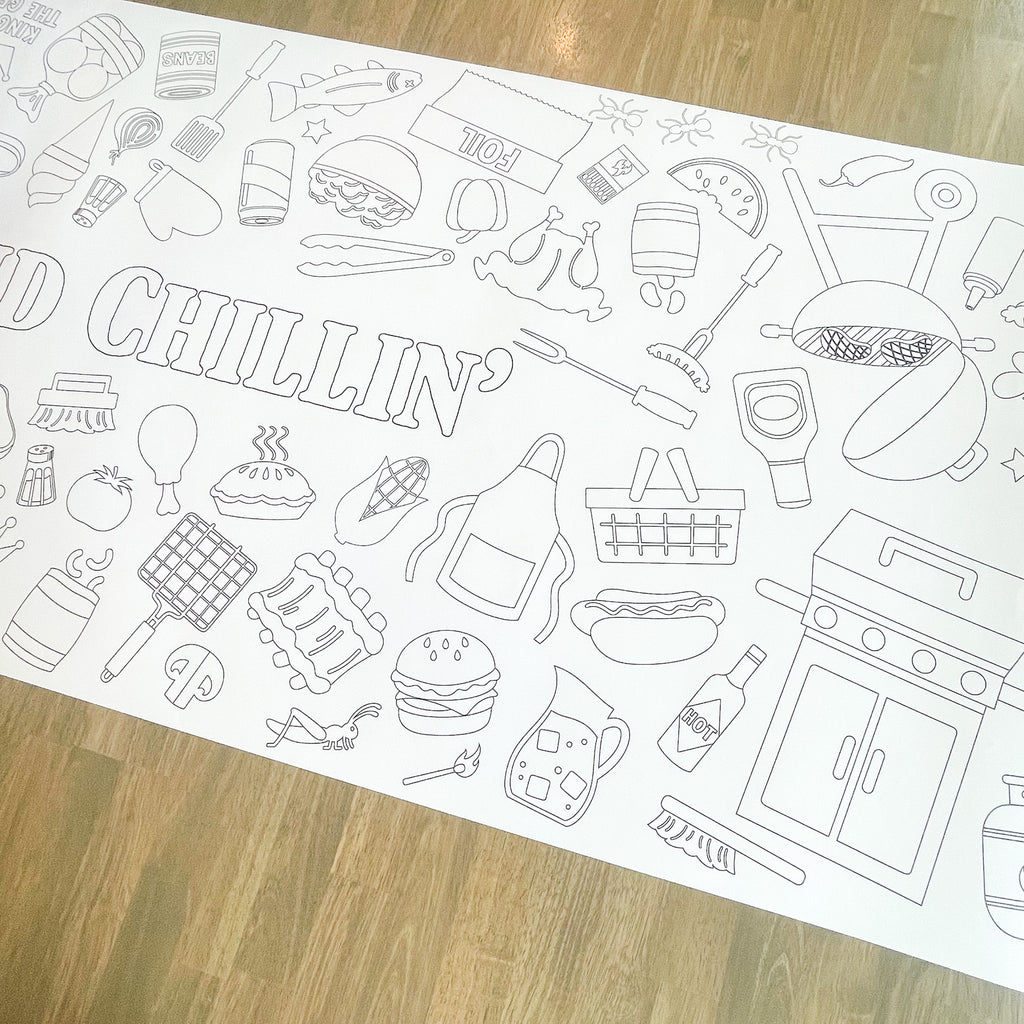 Summer BBQ Coloring Table Runner