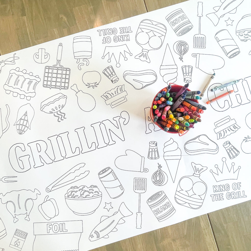 Summer BBQ Coloring Table Runner