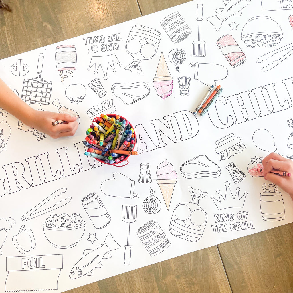 Summer BBQ Coloring Table Runner