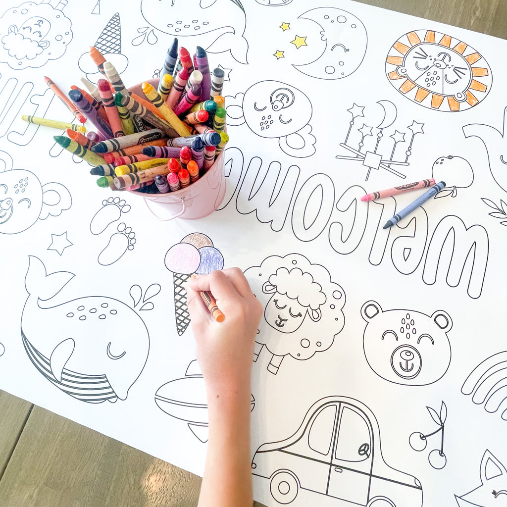 Baby Coloring Table Runner| Baby Shower