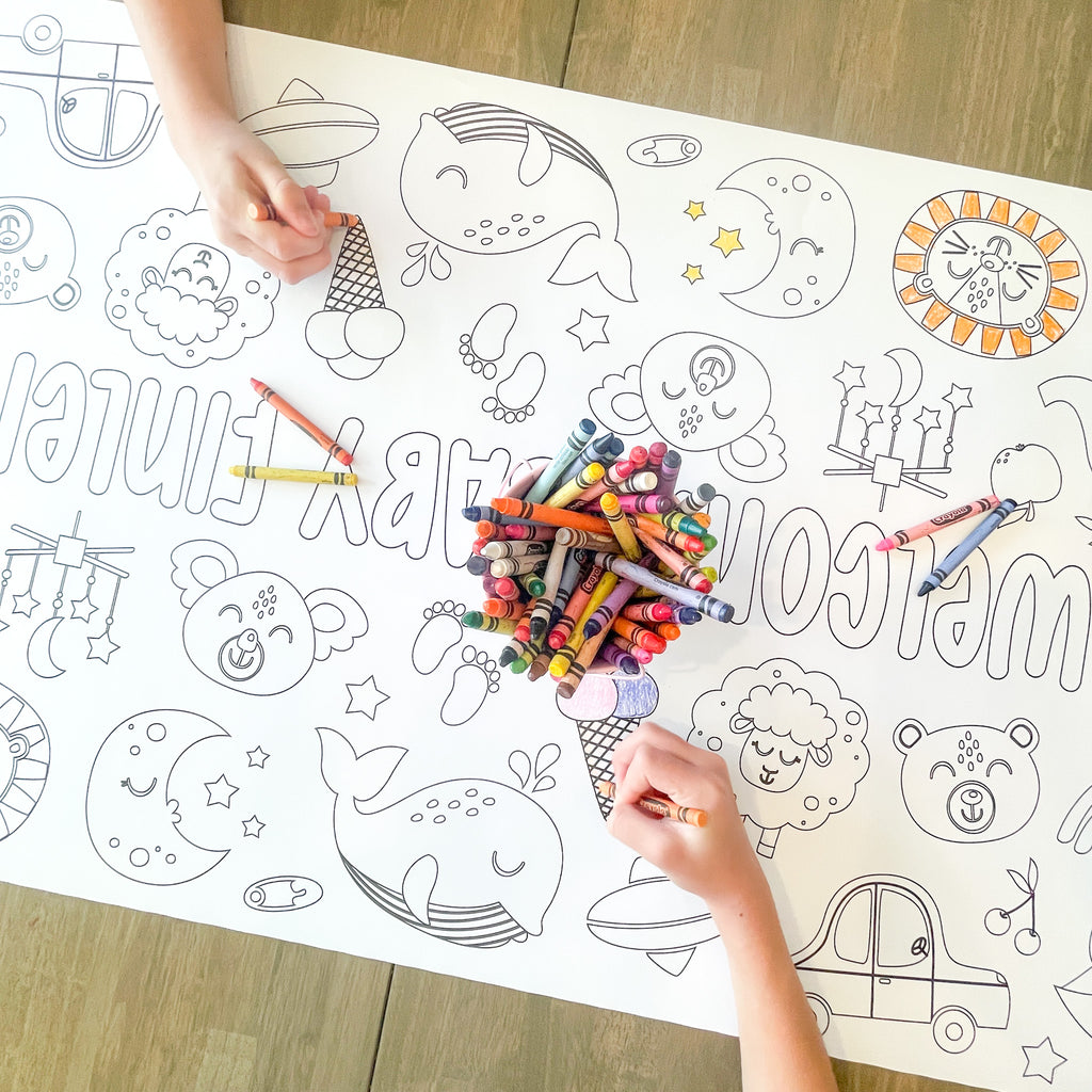 Baby Coloring Table Runner| Baby Shower