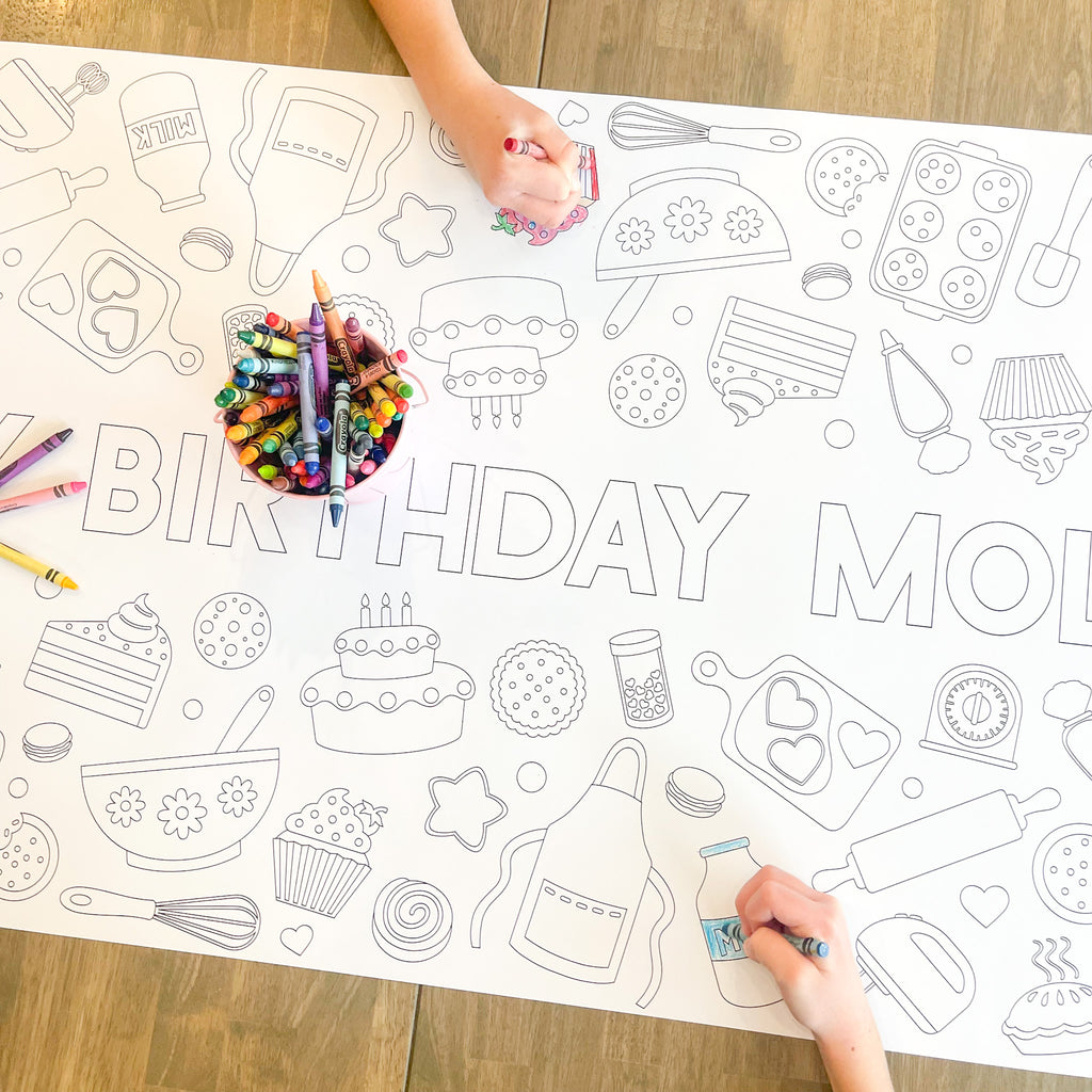 Baking Party Coloring Table Runner| Baking Party