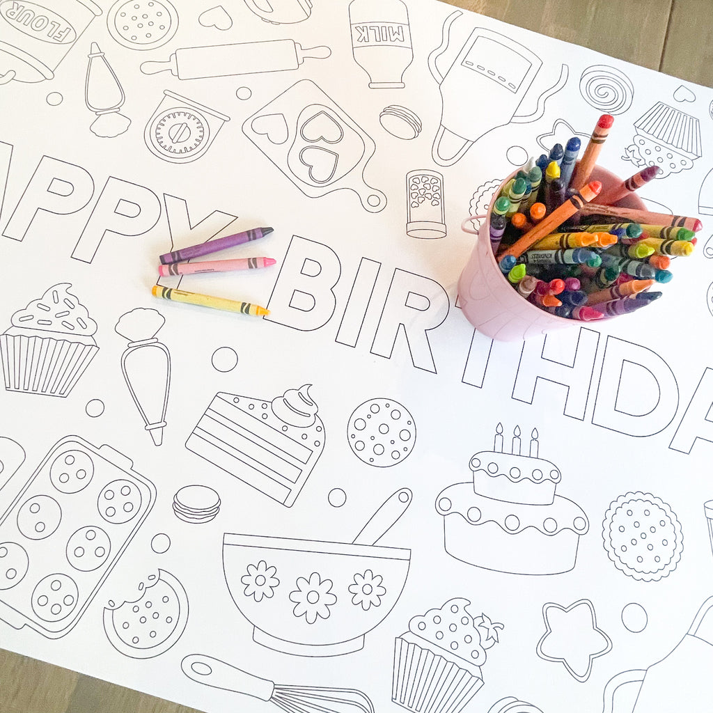 Baking Party Coloring Table Runner| Baking Party